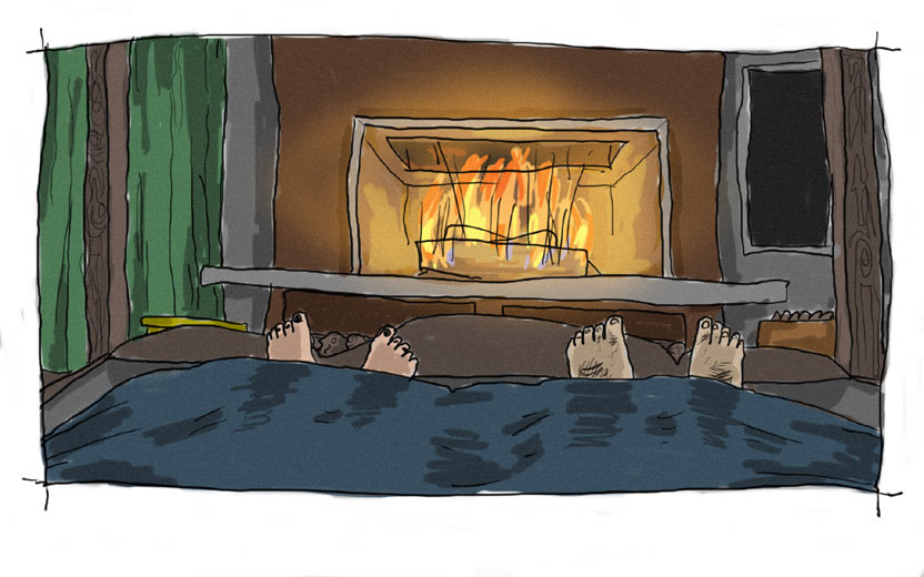 17 Drawings: Illustration 17: Good Night with a Warm Hearth at our Toes